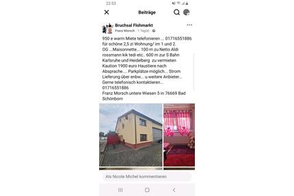 Wohnung 45 qm 76669 Bad Schönborn 1 zi bungalow