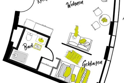 Möblierte Wohnung - Typ: Penthouse mit Balkon - Ingolstadt Nordost