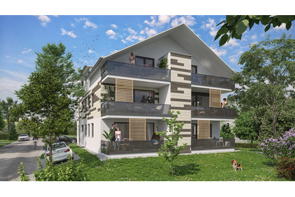 Natürlich aus Holz: Wohnung EG2: Lichtdurchflutete, wohngesunde 3 Zimmerwohnung in Bodman-Ludwigshafen im Erdgeschoss