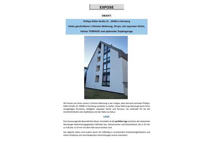 Nürnberg-Gleishammer: 1,5-Zimmer-Wohnung mit Terrasse