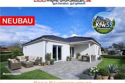 Großzügiger 144m² Winkelwalmdachbungalow * Energieeffizienzhaus Kfw 55 - Bokholt-Hanredder