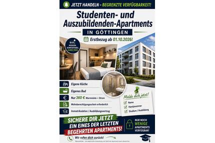 Erstbezug- Apartment für Studenten und Auszubildende - Göttingen Grone