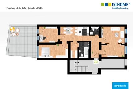 Traumhafte 3-Raumwohnung mit eigener Terrasse in zentraler Lage - WE01 - Halle (Saale) Am Wasserturm/Thaerviertel