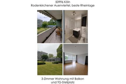 Rodenkirchener Auenviertel, beste Rheinlage Moderne 3-Zimmer Wohnung mit Balkon und TG-Stellplatz (bezugsfrei ab 01.09.2026) - Köln