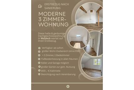 3-Zimmer-Dachgeschosswohnung in Waldeck - Bad Wildungen