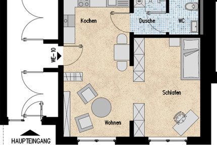 1-Raum-Wohnung (48qm) in Ershausen (W10) - Heilbad Heiligenstadt