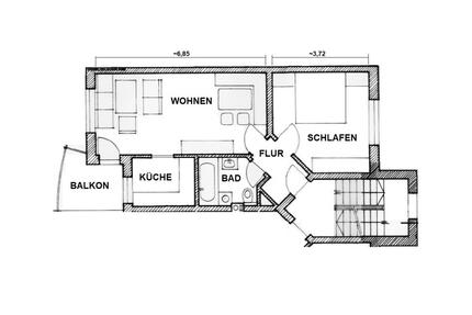 Wunderschöne Single-Wohnung mit Balkon - Landshut Landshut-West