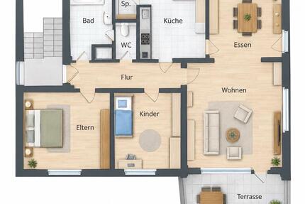 Schöne, helle 3,5-Zimmerwohnung mit Gartenanbindung in Schorndorf